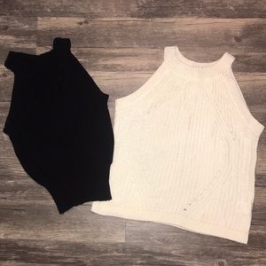 Black and cream sweater tanks